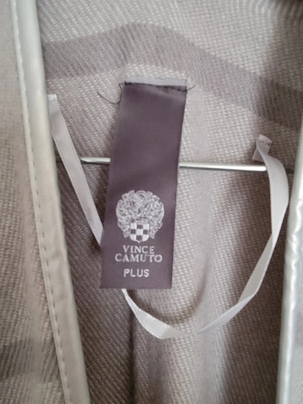 Vince Camuto Gray and Cream Plaid Wrap Scarf